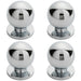 4x Solid Ball Cupboard Door Knob 25mm Diameter Polished Chrome Cabinet Handle Loops