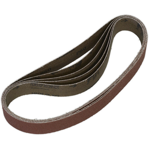 5 PACK - 30mm x 540mm Sanding Belts - 60 Grit Aluminium Oxide Cloth Backed Loop Loops