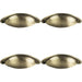 4x Traditional Cup Pull Handle 104 x 26mm 64mm Fixing Centres Burnished Brass Loops