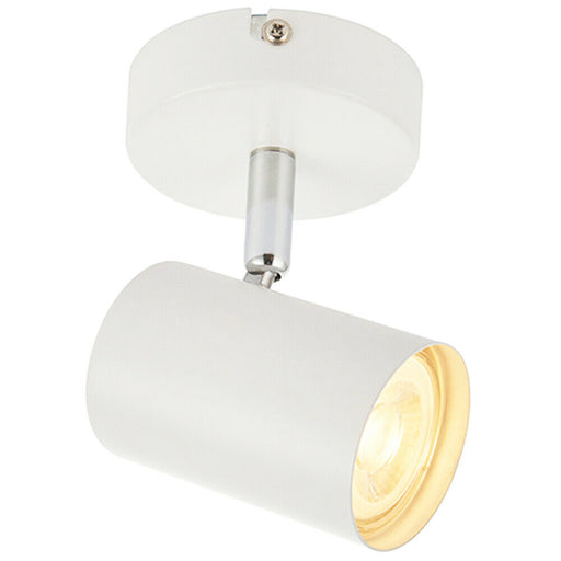 LED Adjustable Ceiling Spotlight Matt White Single GU10 Dimmable Downlight Loops