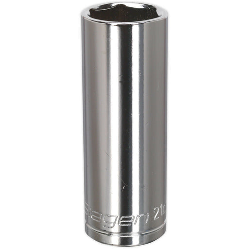 21mm Chrome Plated Deep Drive Socket - 1/2" Square Drive High Grade Carbon Steel Loops