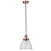 Ceiling Pendant & 2x Matching Wall Light Pack Aged Copper & Clear Glass Shade Loops