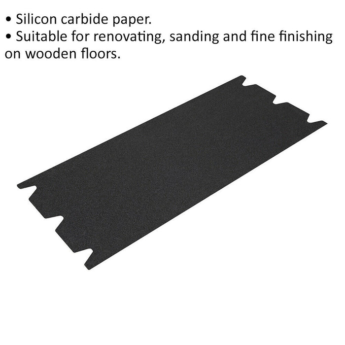 25 PACK Silicon Carbide Floor Sanding Paper Sheet - 205mm x 407mm - 60 Grit Loops