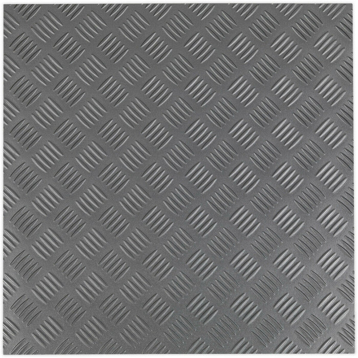 16 PACK Vinyl Floor Tile - Peel & Stick Backing - 457.2 x 457.2mm - Silver Tread Loops