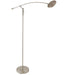 Adjustable Arched Floor Lamp Satin Nickel Tall Standing Curved Arm Reading Light Loops