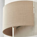 2 PACK Fabric LED Wall Light Natural Semi Circle Linen Shade Sleek Lamp Fitting Loops
