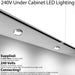 6x LED Kitchen Cabinet Spotlight 240V WARM WHITE Surface Flush Chrome Light Kit Loops