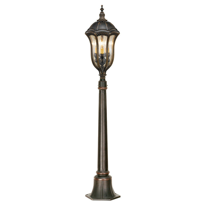 Outdoor IP44 3 Bulb Bollard Lamp Post Style Walnut LED E14 60W Loops