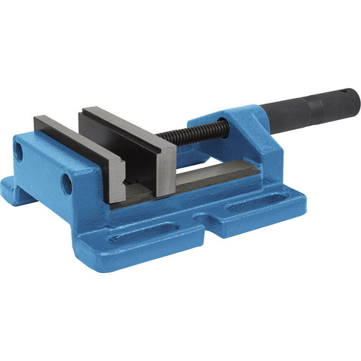 Steel Drill Vice - 120mm Jaw Width - Replaceable Stepped Jaws - Machined Foot Loops
