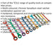 12pc MULTI COLOUR Combination Ratchet Spanner Kit - Hardened Metric Socket Ring Loops