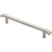 Flat Bar Pull Handle with Chamfered Edges 300mm Fixing Centres Satin Steel Loops