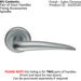 2x PAIR Straight Tapered Handle on Round Rose Concealed Fix Satin Chrome Loops