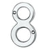 Polished Chrome Door Number 8 75mm Height 4mm Depth House Numeral Plaque Loops