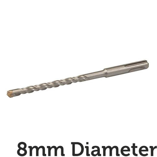 8mm x 160mm SDS Plus Crosshead Masonry Drill Bit Tungsten 4 Point Cutting Head Loops