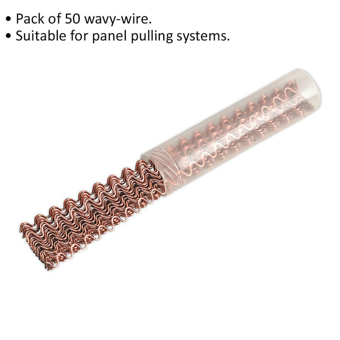 50 PACK - Wavy-Wire Strip for Panel Pulling System - Body Panel Dent Removal Loops