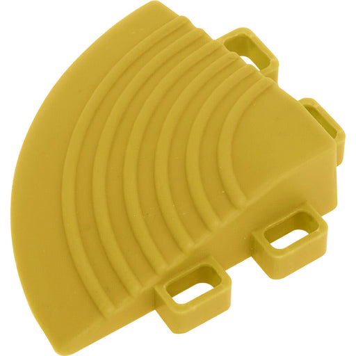 4 PACK Heavy Duty Floor Tile - PP Plastic - 60 x 60mm - Yellow Corner Piece Loops