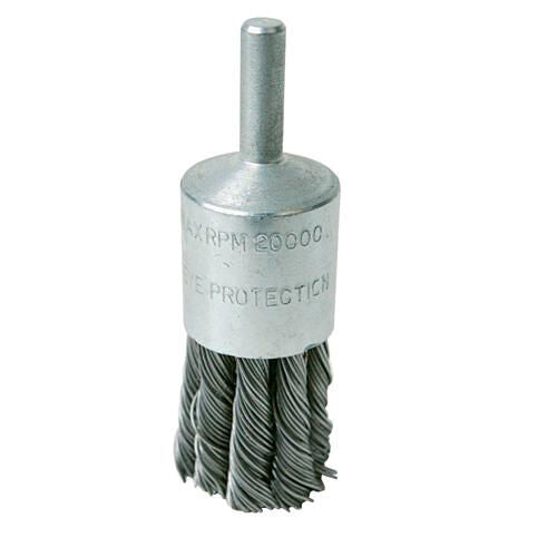 22mm Steel End Twist Brush 6mm Diameter Shank For Power Drill Clean Metal Loops