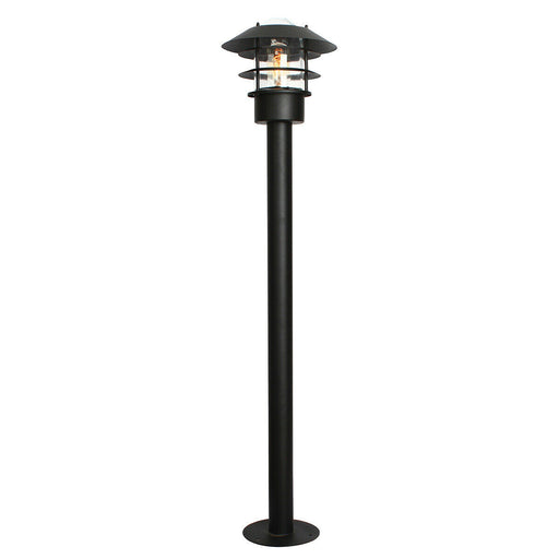 Outdoor IP44 Bollard Light Black LED E27 60W Bulb Outside External Exterior Loops