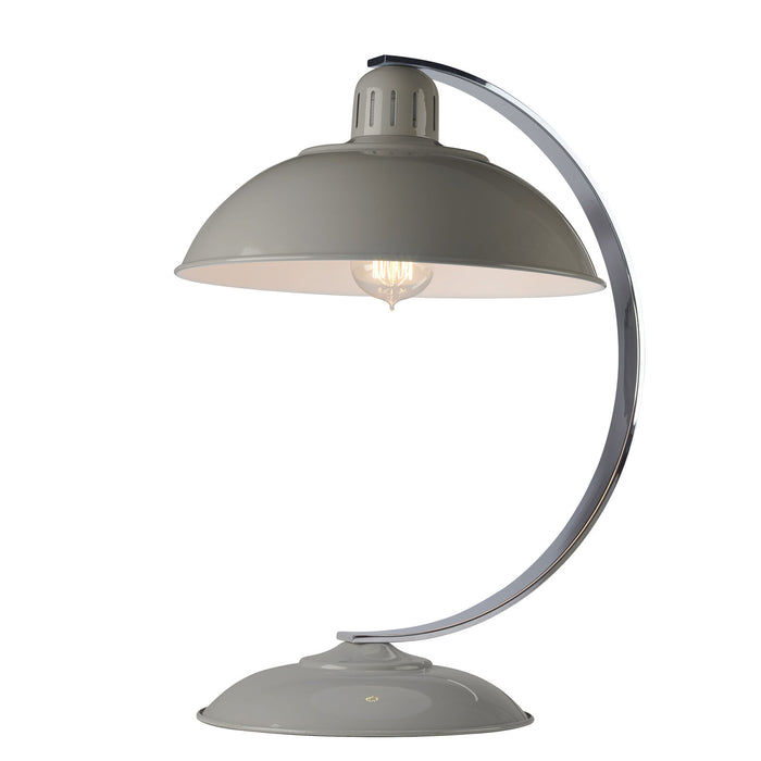 Table Lamp Curved Arm Retro Style Office Light Tarpaulin Grey LED E27 60W Bulb Loops