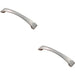 2x Chiselled Cabinet Pull Handle 128mm Fixing Centres 145 x 25mm Satin Nickel Loops