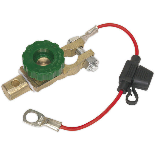 12V to 24V Anti-Theft Battery & Fuse Holder - Brass Plated - 500 Amp Crank Loops