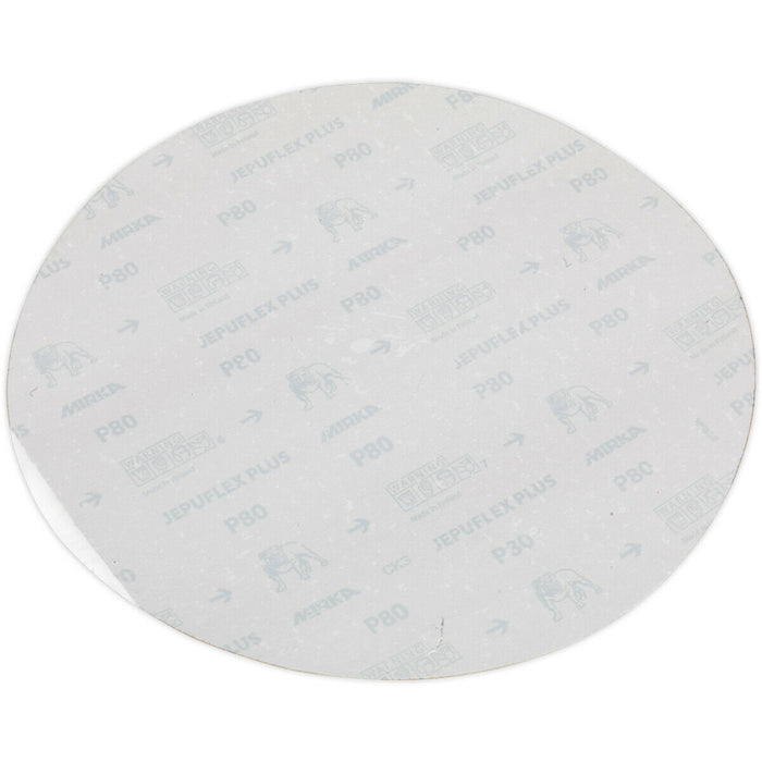 305mm LARGE PSA Sanding Disc - 80 Grit - Aluminium Oxide Round Grinding Sheet Loops