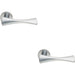 2x PAIR Twisted Bow Shaped Handle on Round Rose Concealed Fix Satin Chrome Loops