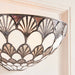 Tiffany Glass Wall Light Cream Brown Scalloped Shade Interior Sconce i00255 Loops