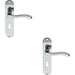 2x PAIR Scroll Lever Door Handle on Lock Backplate 180 x 40mm Polished Chrome Loops