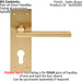 4x PAIR Straight Bar Handle on Slim Euro Lock Backplate 150 x 50mm Satin Brass Loops