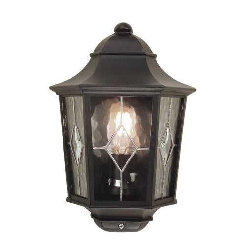 Weatherproof IP43 1 Bulb Half Lantern Wall Light Black LED E27 100W Loops