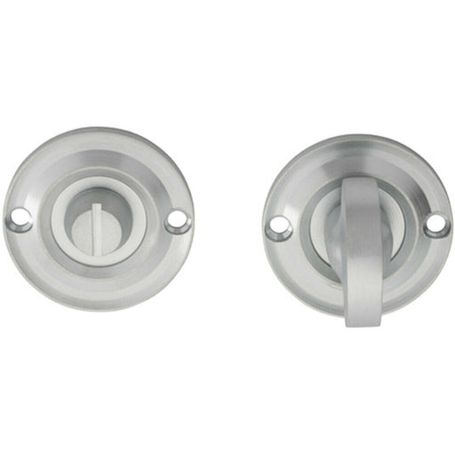 Small Bathroom Thumbturn Lock And Release Handle 67mm Spindle Satin Chrome Loops