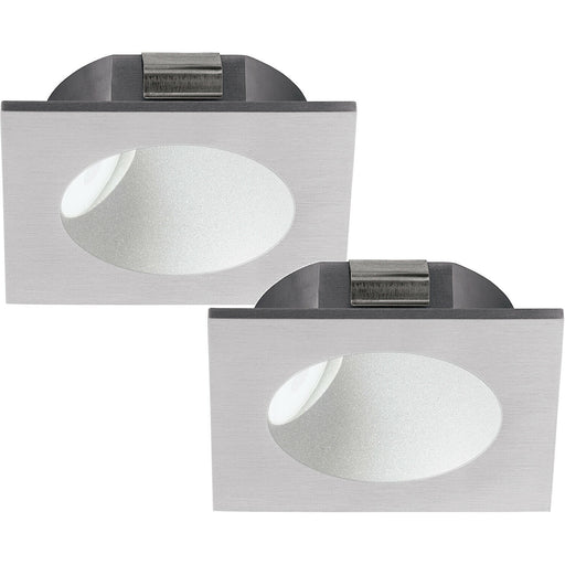 2 PACK Wall / Ceiling Flush Downlight Silver Spotlight Aluminium 2W LED Loops