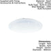 2 PACK Flush Ceiling Light White Shade White Plastic With Crystal Effect LED 24W Loops