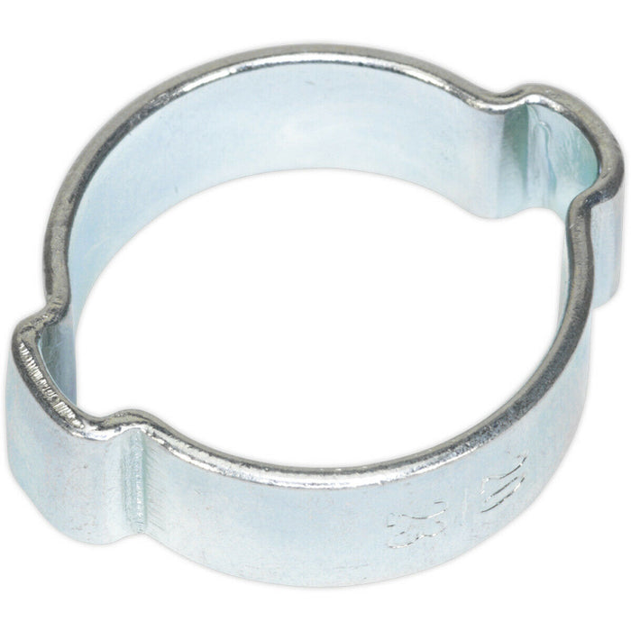 25 PACK Zinc Plated Double Ear O-Clip - 20mm to 23mm Diameter - Hose Pipe Fixing Loops