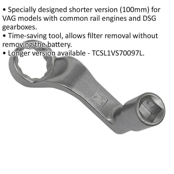 DSG Transmission Filter Wrench - 1/2" Sq Drive - 24mm Bi-Hex - Common Rail Loops