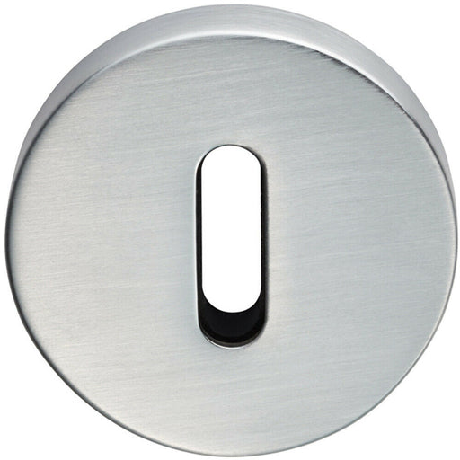 52mm Lock Profile Round Escutcheon Concealed Fix Satin Chrome Keyhole Cover Loops