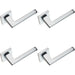 4x PAIR Modern Flat Bar Handle on Square Rose Concealed Fix Satin Chrome Loops