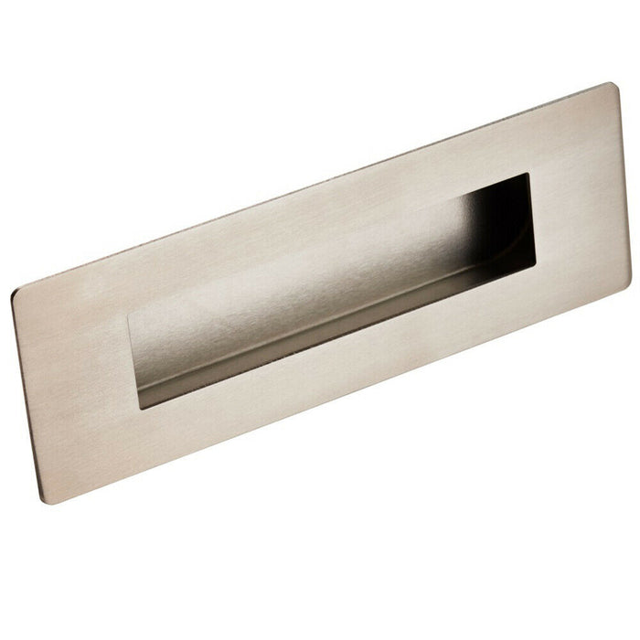 2x Recessed Sliding Door Flush Pull Handle 180 x 60mm Satin Stainless Steel Loops