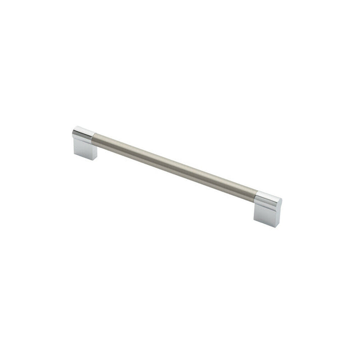 2x Keyhole Bar Pull Handle 236 x 14mm 224mm Fixing Centres Satin Nickel & Chrome Loops