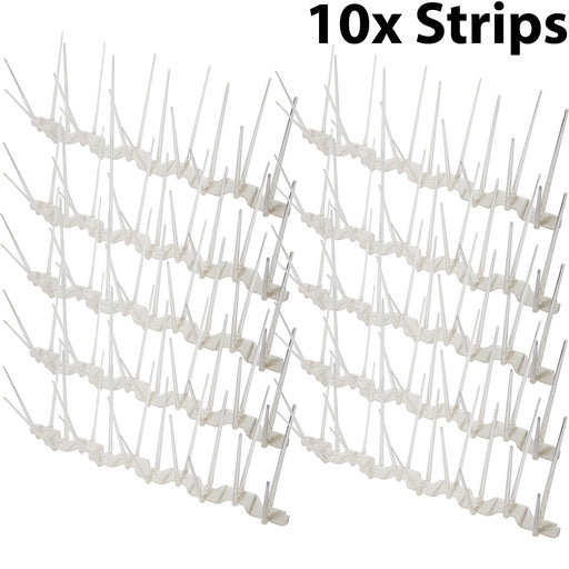 10x 33cm x 11cm CUT TO SIZE Clear Anti Bird Pigeon Spikes Window Ledge Roof Wall Loops