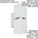 2 PACK Wall Light Colour Chrome Plated Steel White Square Shape Shade GU10 3.3W Loops