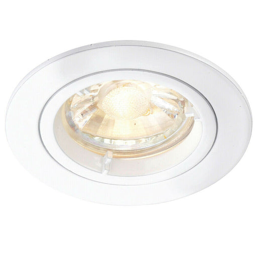 Fixed Round Recess Ceiling Down Light White 80mm Flush GU10 Lamp Holder Fitting Loops