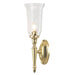 IP44 Wall Light Tall Clear Glass Shade LED Included Polished Brass LED G9 3.5W Loops