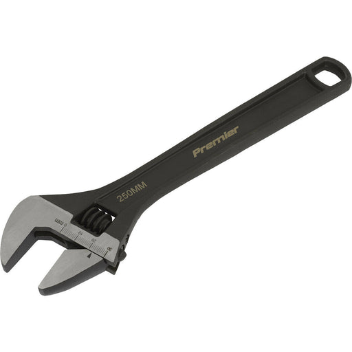 250mm Adjustable Drop Forged Steel Wrench - 27mm Offset Jaws Metric Calibration Loops