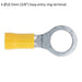 100 PACK Easy-Entry Ring Terminal - 10.5mm Dia - 12 to 10 AWG Cable - Yellow Loops