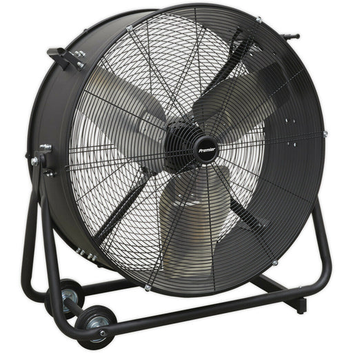 30" PREMIUM High Velocity Drum Fan - 2 Speed Settings - Wheeled Tilting Stand Loops