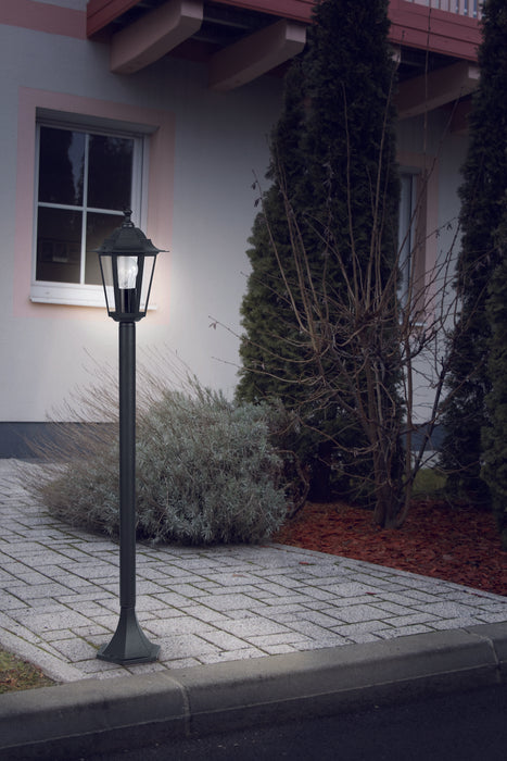 4 PACK IP44 Outdoor Bollard Light Black Cast Aluminium 60W E27 Tall Lamp Post Loops