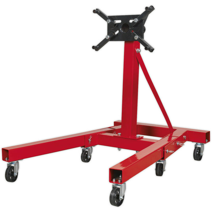 Folding Engine Support Stand - 900kg Capacity - 360 Degree Swivel - Adjustable Loops