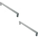 2x Mitred Round Bar Pull Handle 106 x 10mm 96mm Fixing Centres Satin Steel Loops